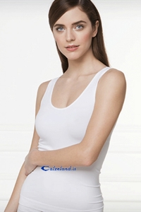 Wide Shoulder Tank Top 053 - Stretch microfibre tank top without lace Bellissima