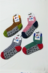 No-slide sock striped - Striped non-slip cotton sock for boy.