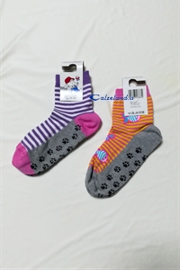 No-slide sock boy - Anti-slide cotton sock for boy with 2 cute little fish drawn)
