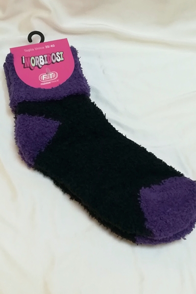 black and purple cheoon sock