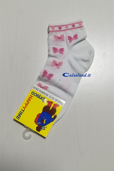White sock with pink butterflies
