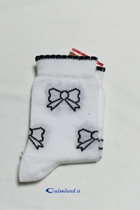 white sock with bows