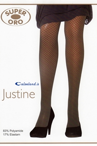 Justine 20 denier - Pantyhose 20 denier smooth with small drawings of the entire sock.
